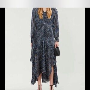 Maje Elegant Multicolor Striped Dress MRSP 480